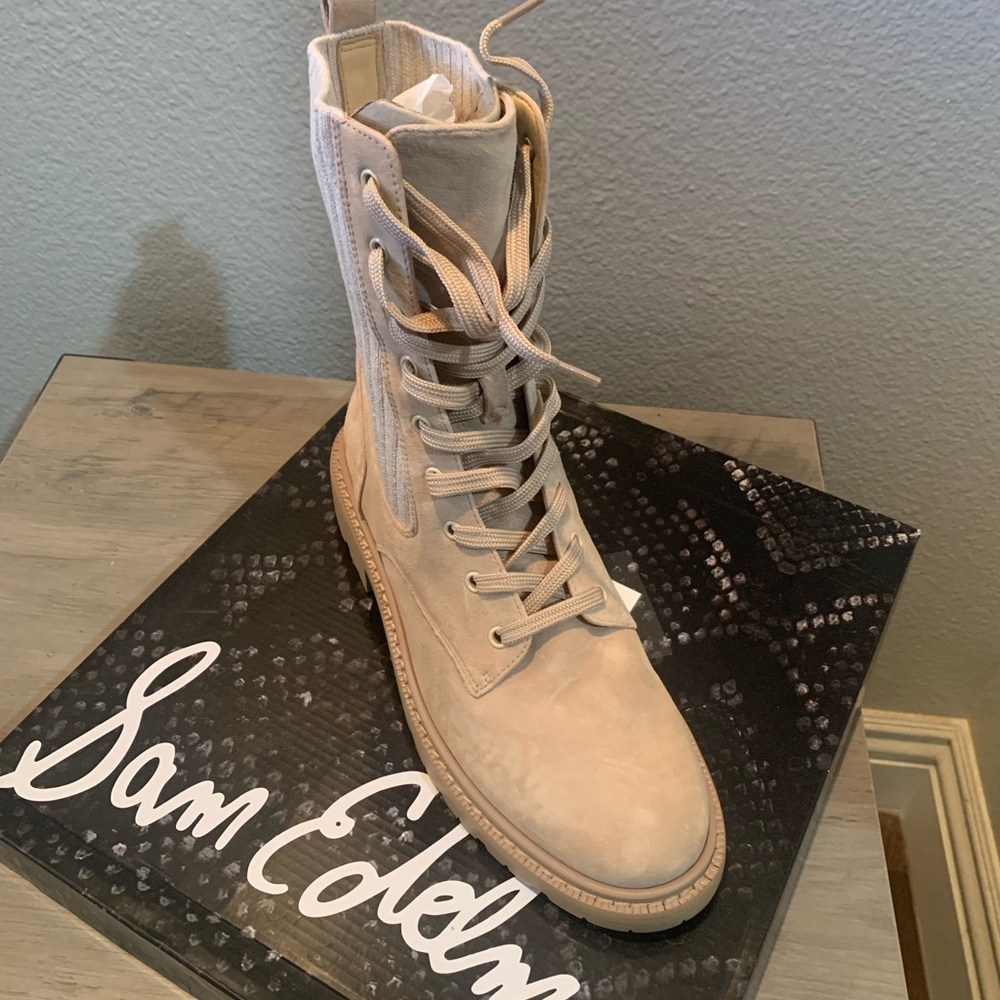Sam Edelman Women's Tan Lace-Up Boots